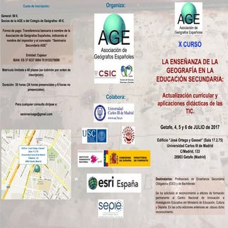 X Curso sobre la enseñanza de la Ge...
