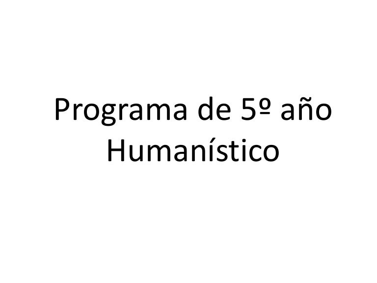 Programa 5º Humanistico
