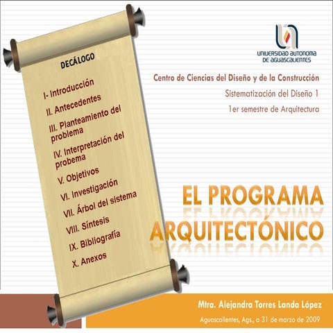 Programa Arquitectonico En La Uaa