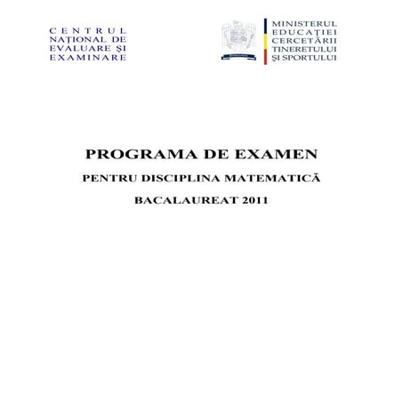 Programa  bacalaureat  2011 - M2