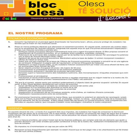 Programa Bloc Olesà 2011