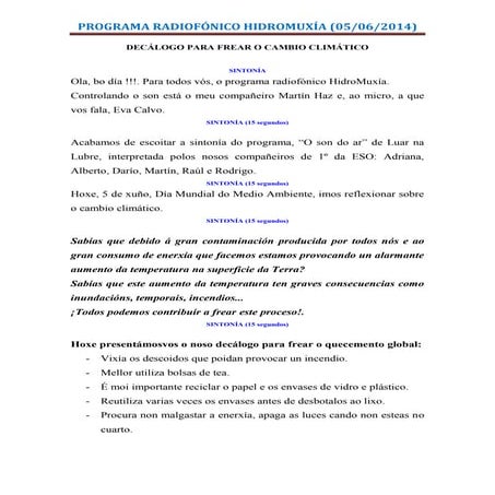 Programa cambio climatico