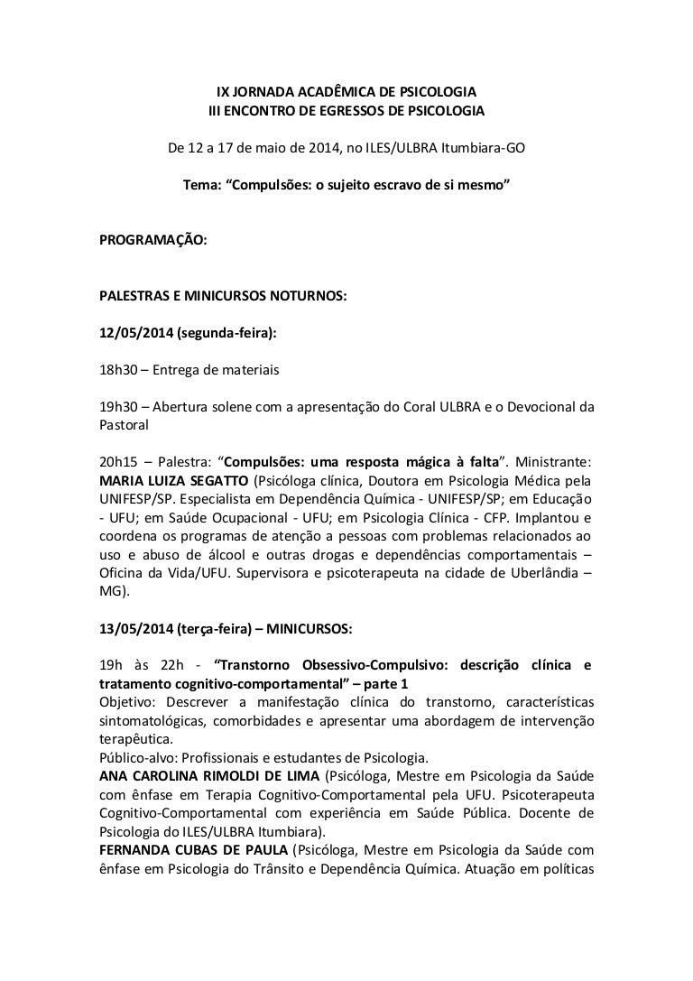 Programacao completa para site psicologia