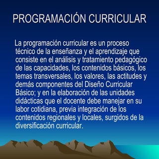 ProgramacióN Curricular