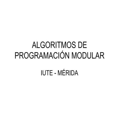 Programación Modular