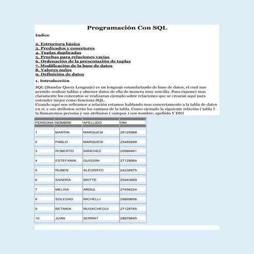 Programación con sql