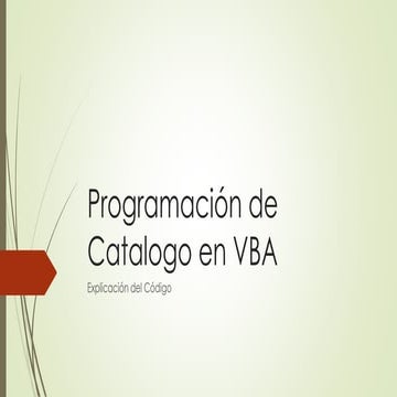 Programación de catalogo en Visual Basic