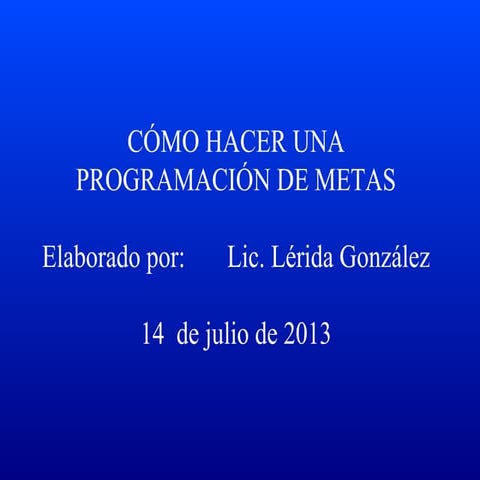 Programación de metas