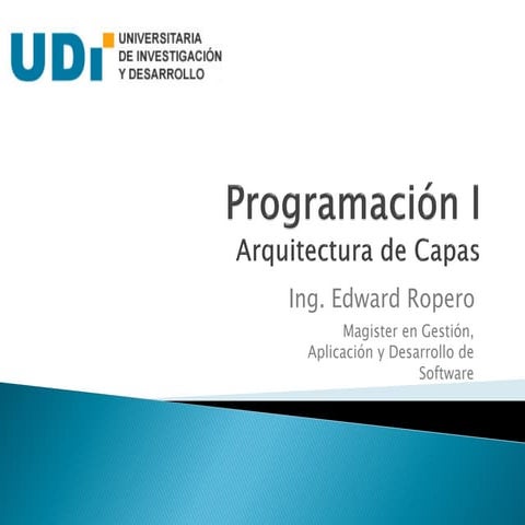 Programación I 2. Arquitectura de Capas