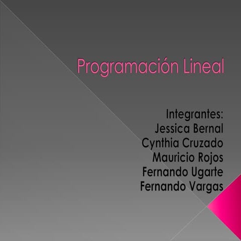 Programación lineal microempresa