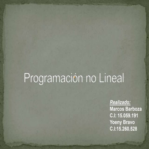 Programación no lineal