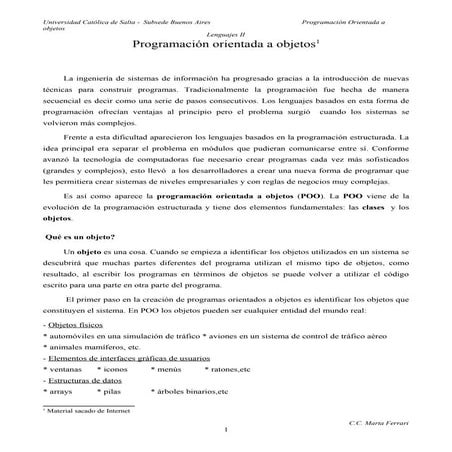 Programación orientada a objetos