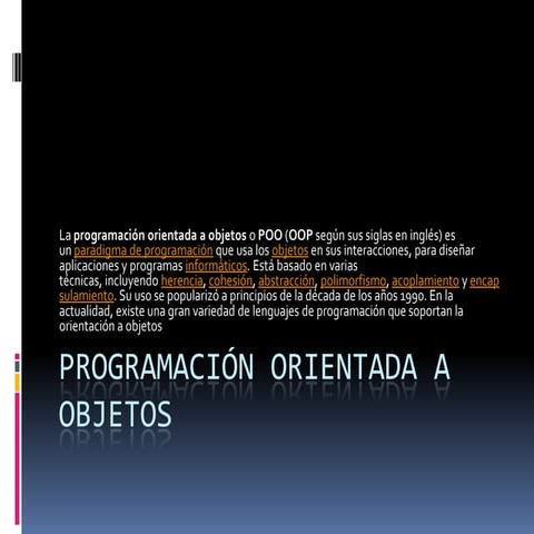 Programación orientada a objetos