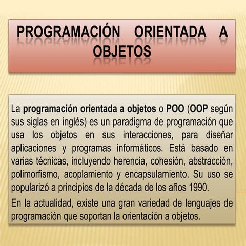 Programación    orientada    a objetos presentacion