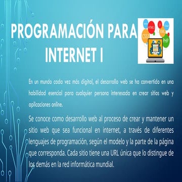 PROGRAMACIÓN PARA INTERNET lo básico en WEB