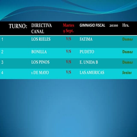 Programacion 7 Septiembre