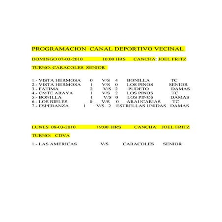 Programacion  07 03 2010