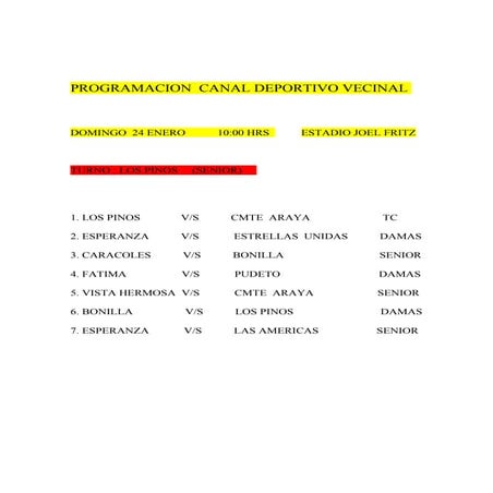 Programacion  24 01 2010