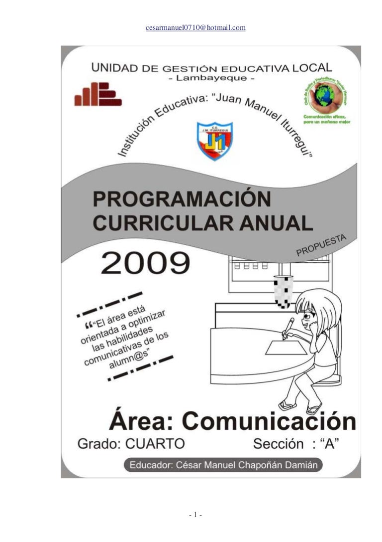 Programacion Anual 2009 Cuarto CéSar Manuel ChapoñáN DamiáN Programacion Anual 2009 Cuarto CéSar Manuel ChapoñáN DamiáN