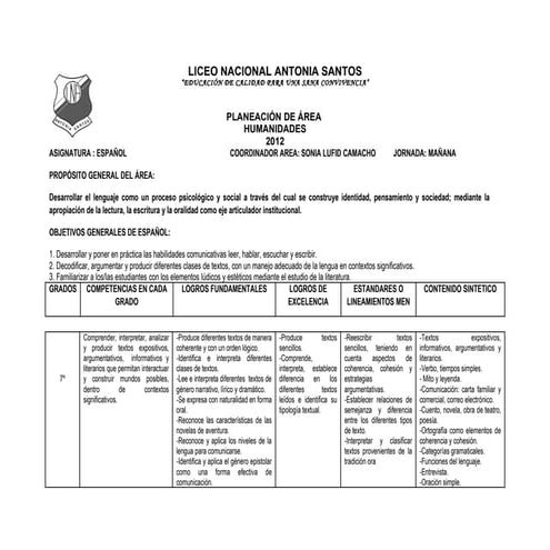 Programacion bimestral español 7 nidia galindo
