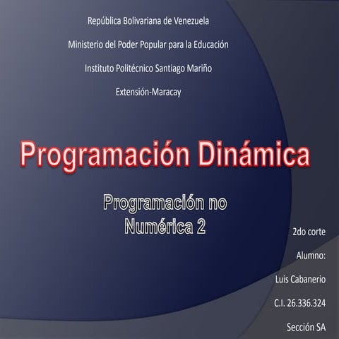 Programacion Dinamica