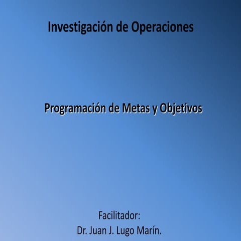Programacion de metas y objetivos