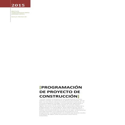 Programacion de Proyecto de Construccion | PDF