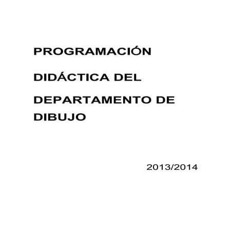 Programación didáctica del departamento de dibujo