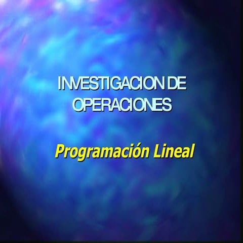 Programacion Lineal