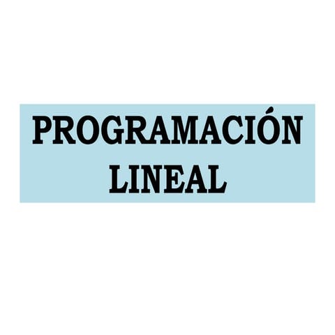 Programacion lineal