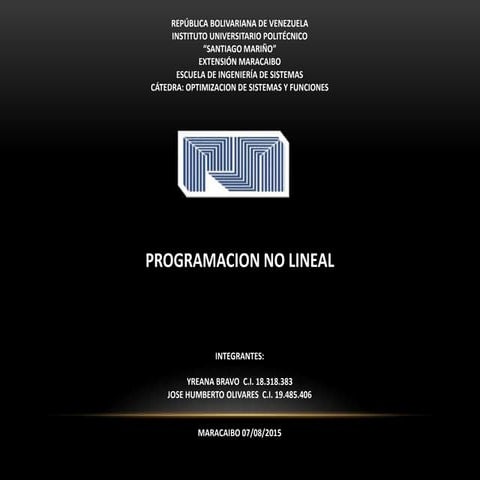 Programacion no lineal