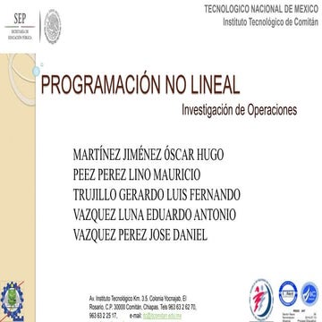 Programacion no lineal