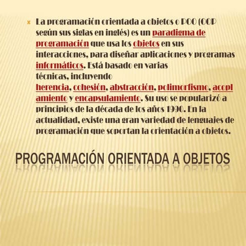 Programacion orientada a objetos