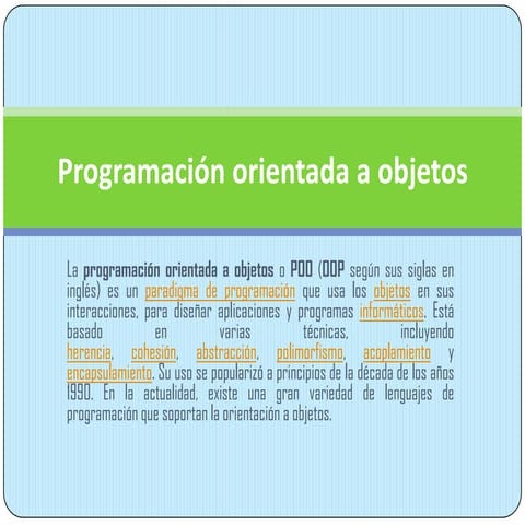 Programacion orientada a objetos