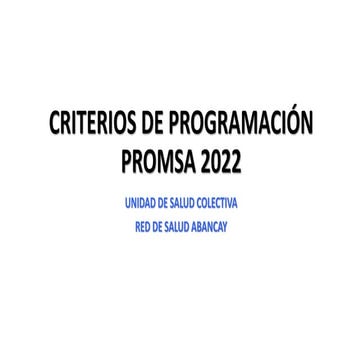 2022_Manual_His_Promsa. PROMOCION DE LA SALUD | PDF