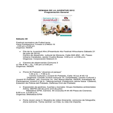 7 Festival Comunitario por la Vida y la Dignidad! | PDF