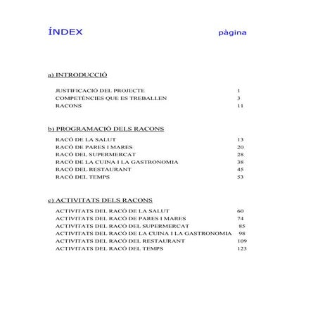 Programació Racons Aules Dacollida De Salt