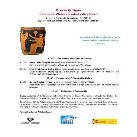 Programa clases de edad y de género