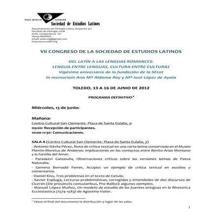 Programa completo VII Congreso SElat