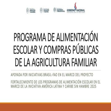 Programa de alimentación escolar y compras públicas de la AF - Paraguay