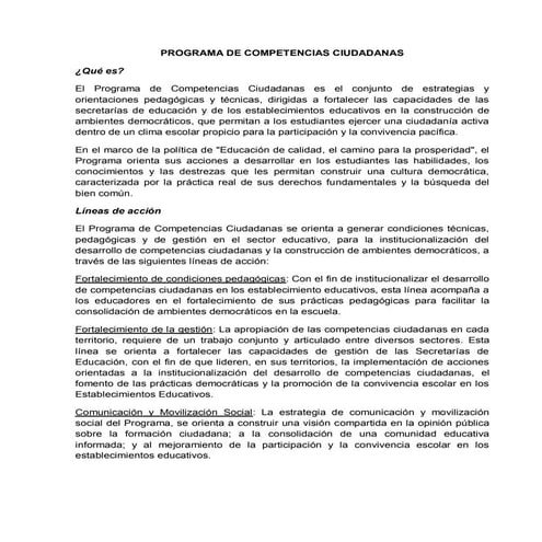 Programa de competencias ciudadanas