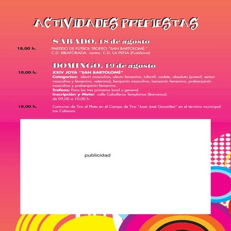 Programa de fiestas San Bartolome Ribaforada 2012 