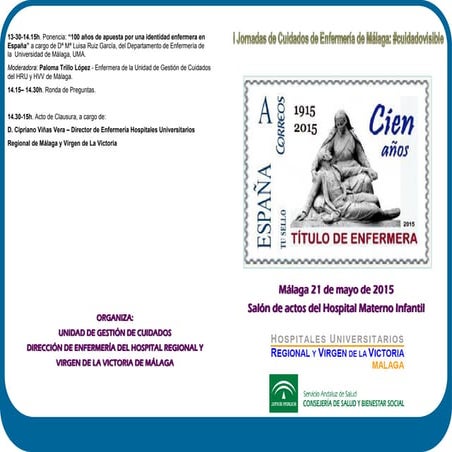 Programa definitivo I Jornada de Cuidados en Málaga #Enfermeria Visible