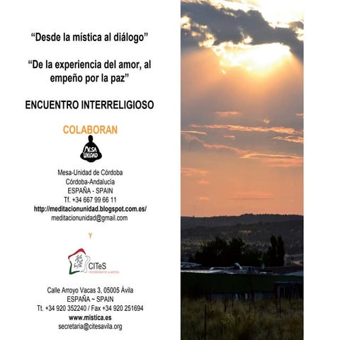 Programa Encuentro Interreligioso Ávila 2013