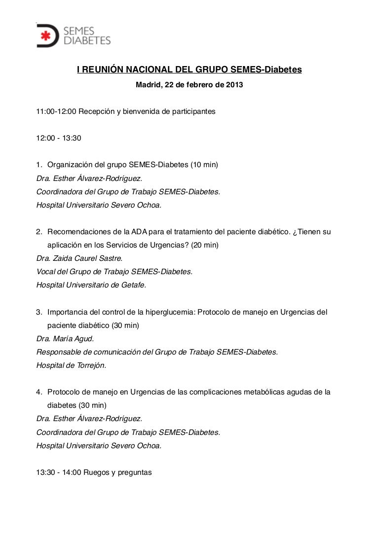 protocolos de manejo de la diabetes