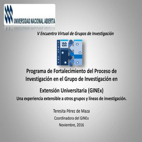 Programa de fortalecimiento del proceso de investigación en
