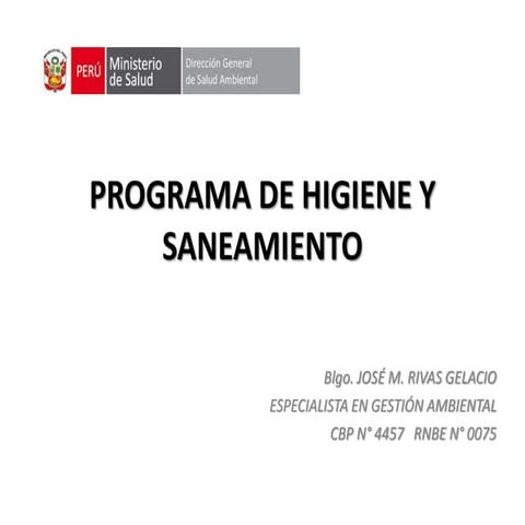 Programa de higiene y saneamiento