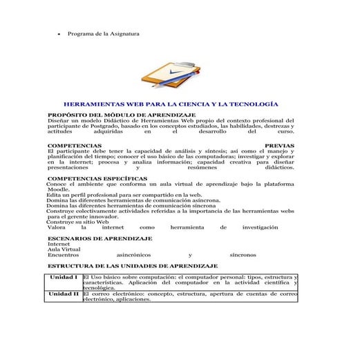 Programa de la asignatura