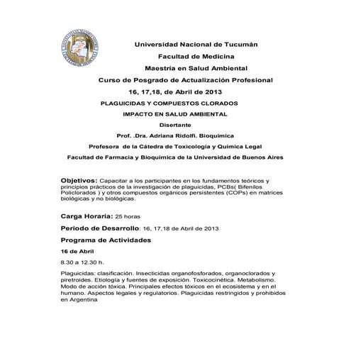 Programa del curso de plaguicidas  1 