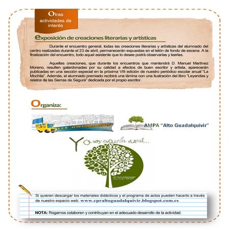 Programa encuentro lector CPR Alto Guadalquivir